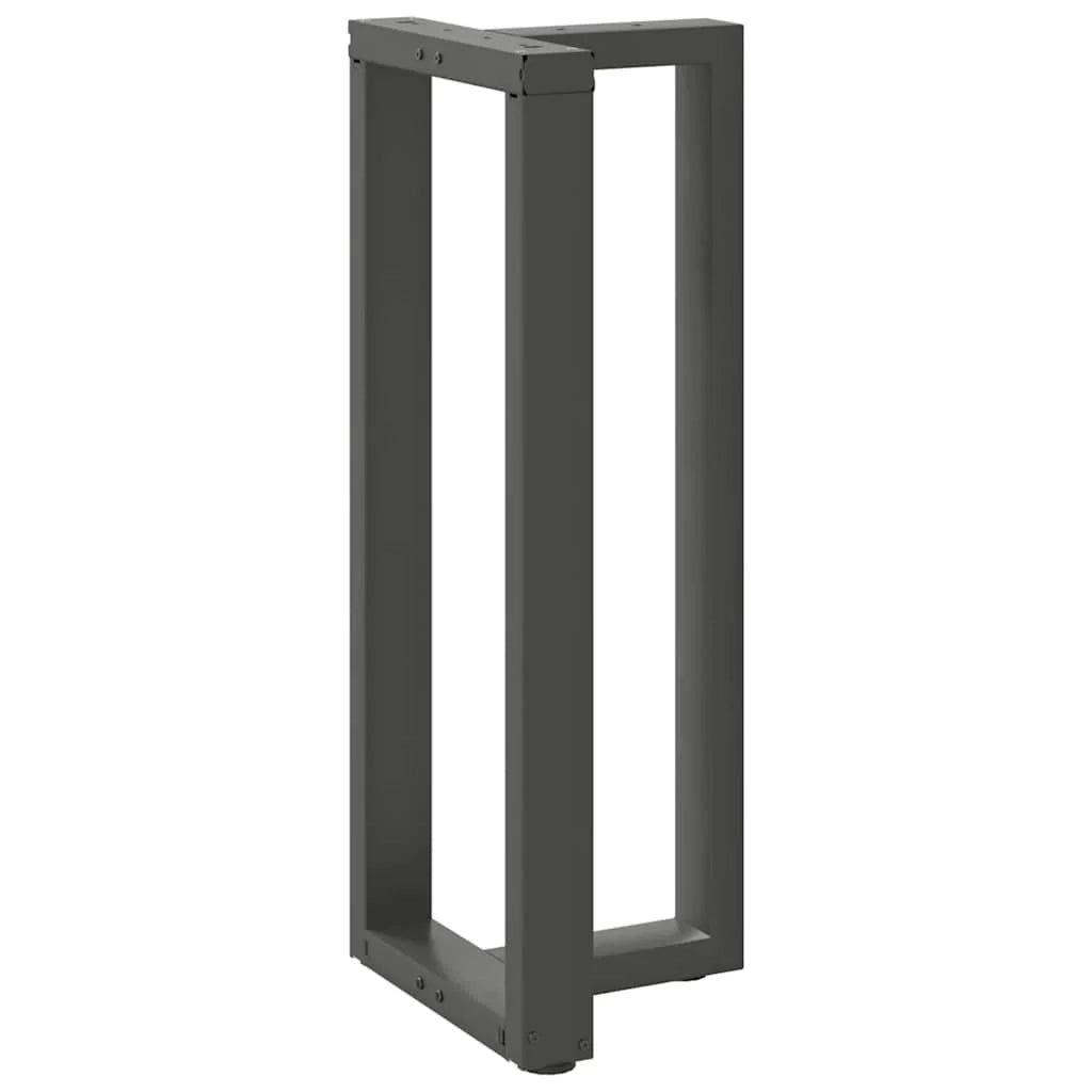 Set di 2 gambe per tavolo da bar a forma di T 40 x 35 x 100 cm con piedini regolabili design moderno in acciaio antracite 02_0057350