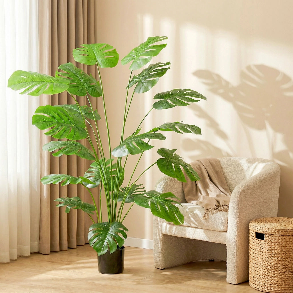 Pianta artificiale Monstera Deliciosa ¨C Xylo ¨C con vaso, altezza 150 cm, verde