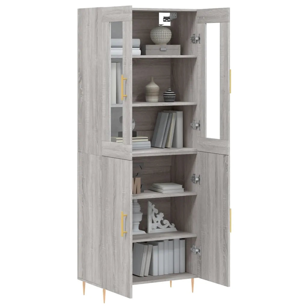 Credenza | Madia | Buffet da pranzo | Armadio da pranzo Grigio Sonoma 69,5x34x180 cm in Legno Multistrato