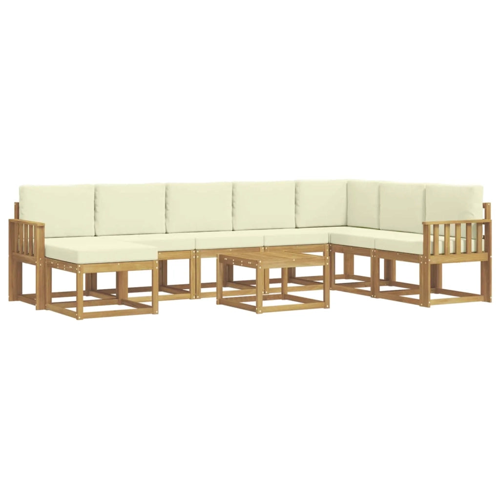 Set di divani da esterno con cuscino 9 pcs Bianco e Crema 3388079