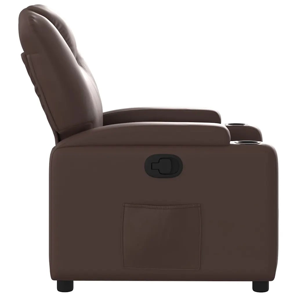 Poltrona Reclinabile Marrone in Similpelle 372391