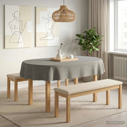 Tovaglia da Tavolo 5 pz Ovale Grigio Chiaro 160 x 220 cm 42040402