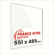551 x 485 x 4 mm - Vetro per stufa a legna - vetro camino di ricambio - vetro per caminetto resistente al fuoco - France Vitre
