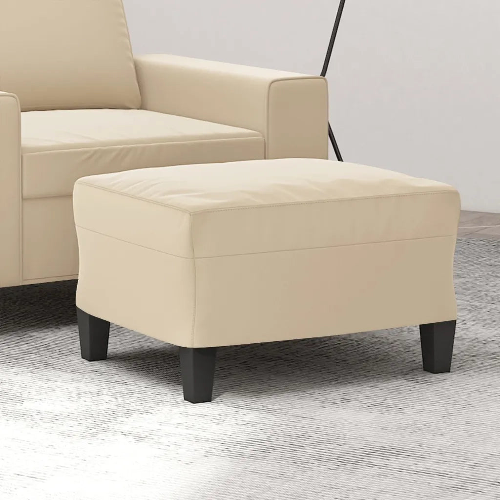 Poggiapiedi Crema 60x50x41 cm in Tessuto Microfibra 349345