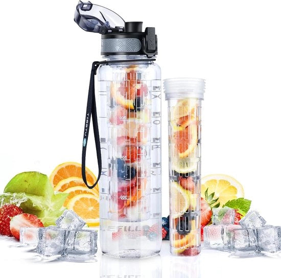 Ottimo contenitore con filtro a frutta - 1 litro - BPA libero - Tritan