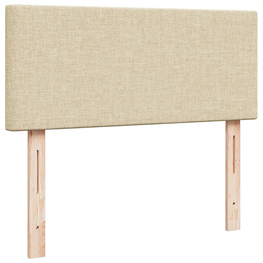 Struttura Letto Pouf con Materasso Crema 120x200 cm in Tessuto 3311371