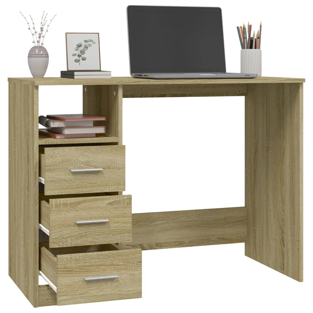 Scrivania Cassetti Rovere Sonoma 102x50x76 cm Legno Multistrato 823035