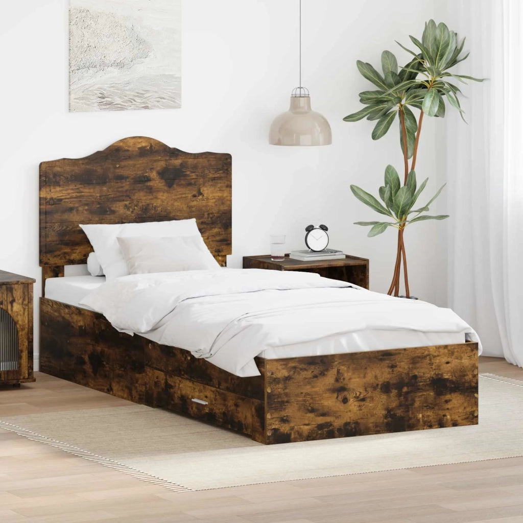 Struttura del letto Rovere fumé 90 x 190 cm Legno multistrato 3413661