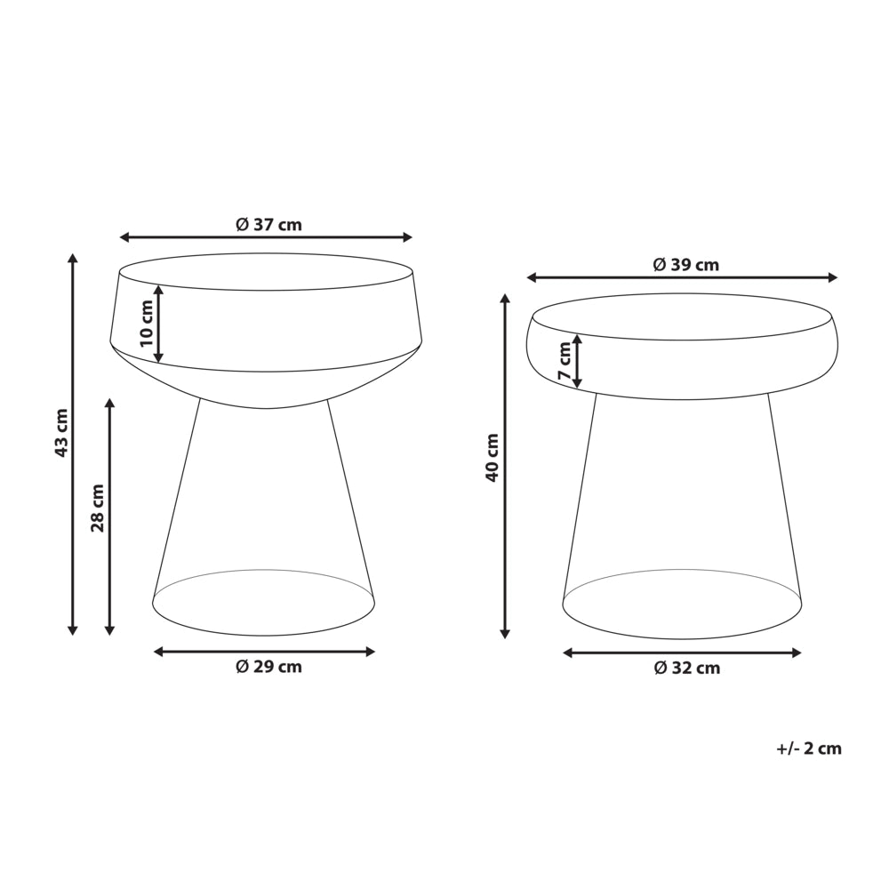 Set di 2 Tavoli da caffè in vetro trasparente verde moderno di forma ovale design moderno contemporaneo