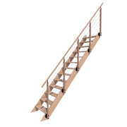 NOVESTA - Scala dritta in legno con balaustra