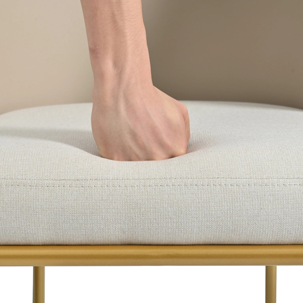 SEDIA da pranzo set da 4 pezzi beige con piedini regolabili