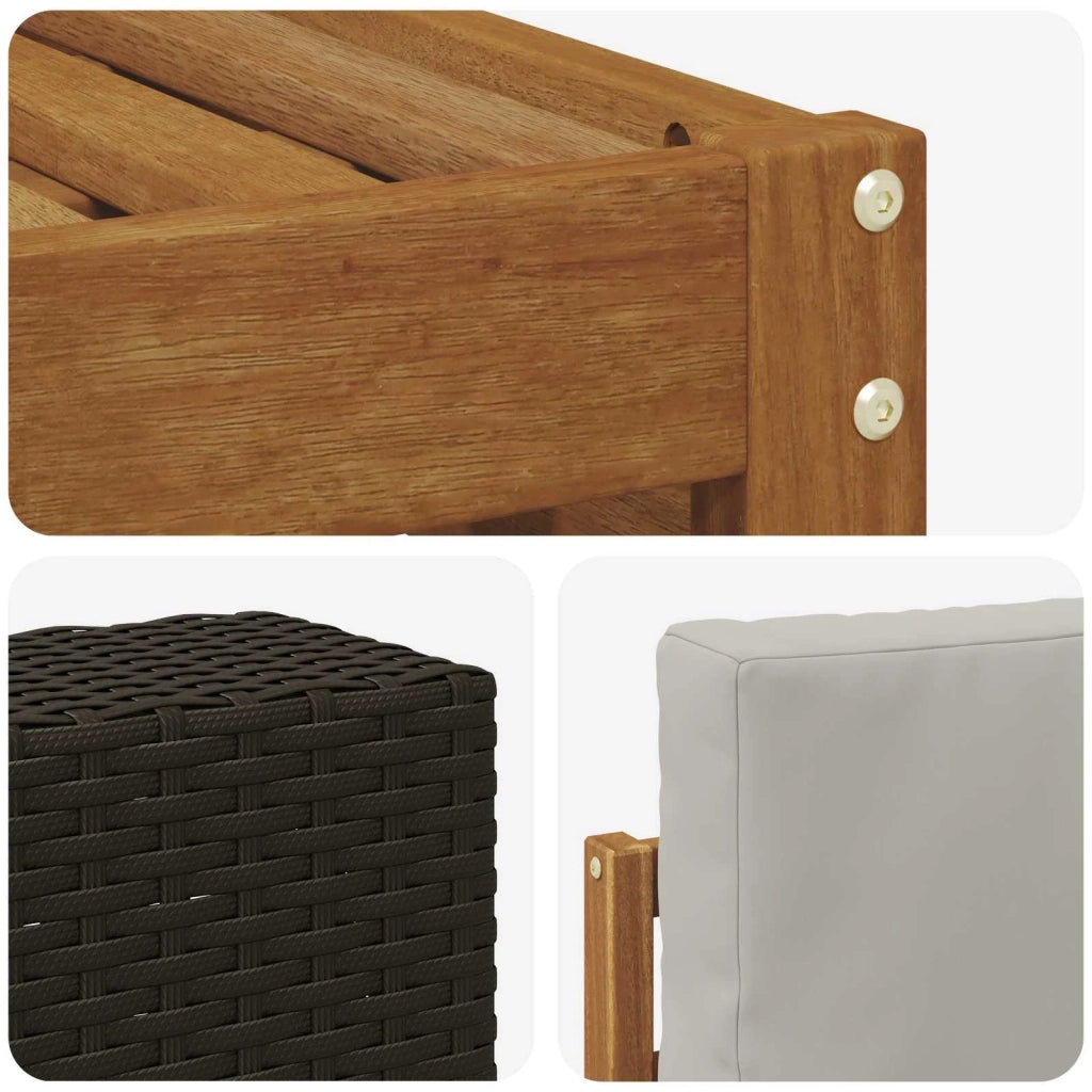 Set divani con cuscino 9 pcs Legno di Acacia Massello 3384182
