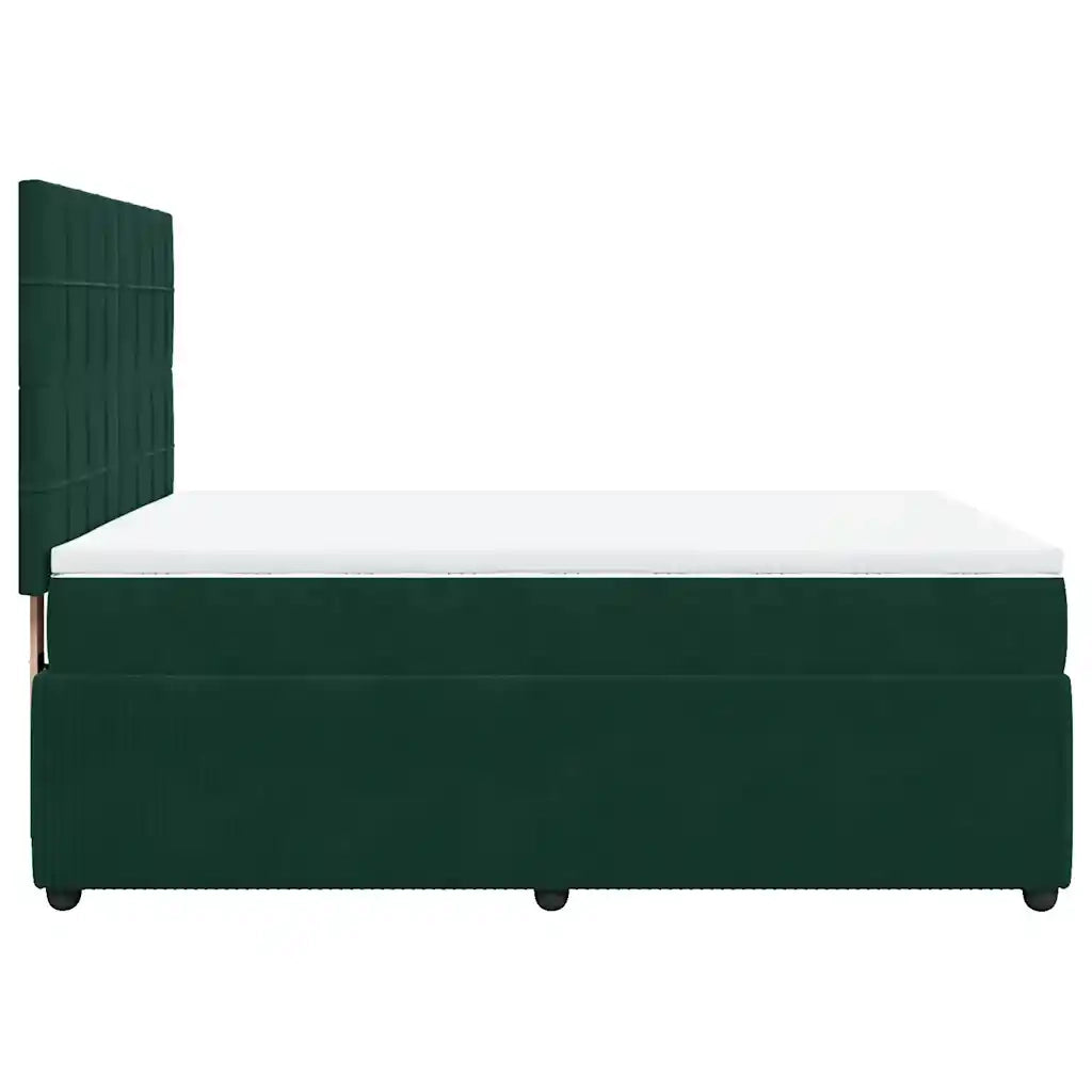 Giroletto a Molle con Materasso Verde Scuro 140x190 cm Velluto 3292337