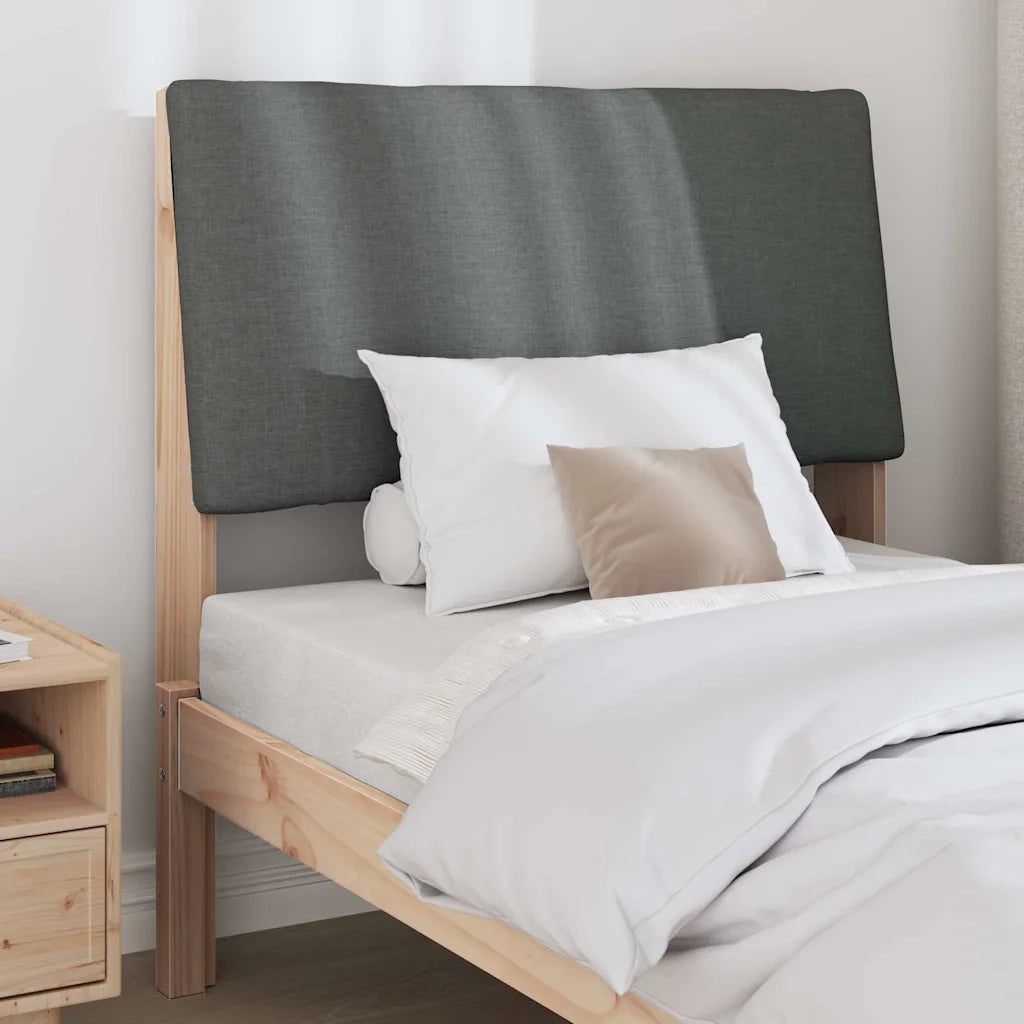 Testiera | Testata imbottita Grigio scuro 100 cm Pino massello