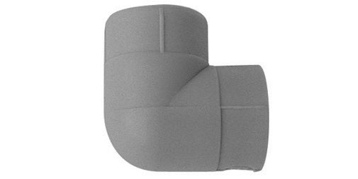 GOMITO LISCIO 90  °  FF IN POLIPROPILENE- Diam. 20  Grigio- DH- pezzi 1