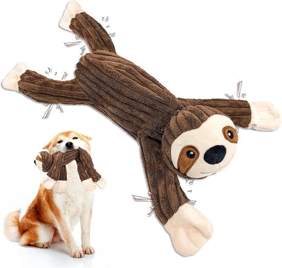 Tirare corde con piuma che emette suoni con carta crinkle - Giocattolo per cani robusto per cuccioli, piccoli, medi e grandi cani.