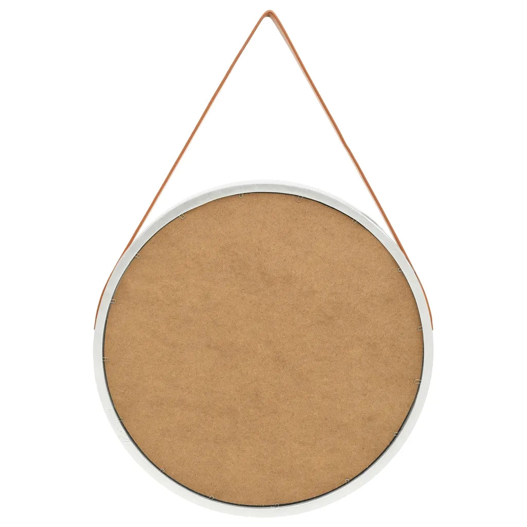 Specchio da Parete con Cinghia 60 cm Argento 320370
