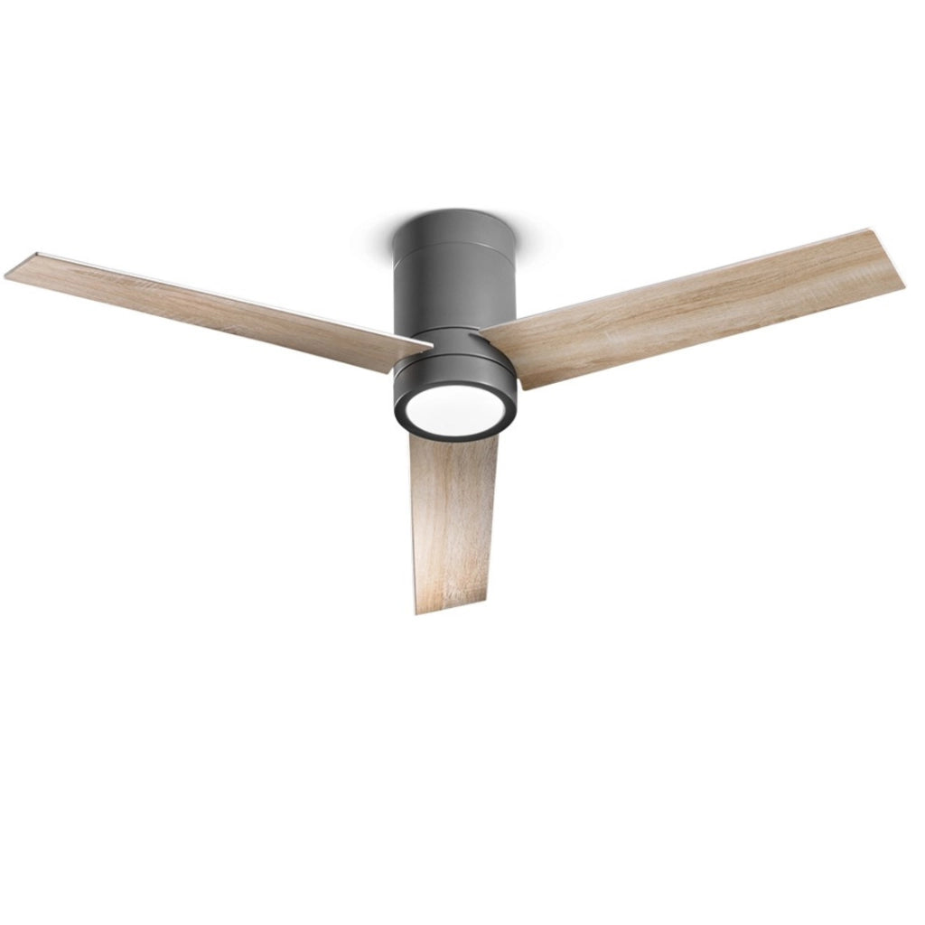 Ventilatore da Soffitto con luce Perenz 7185 GR CT Nero - Ø 132 cm, 3 Pale, 6 Velocità, Motore DC 40W, Silenzioso