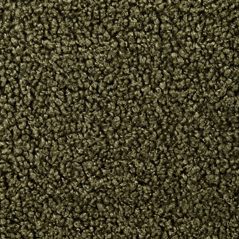 Set di 2 sedie da pranzo in tessuto bouclè verde scuro braccioli schienale intagliato gambe in metallo moderna industriale