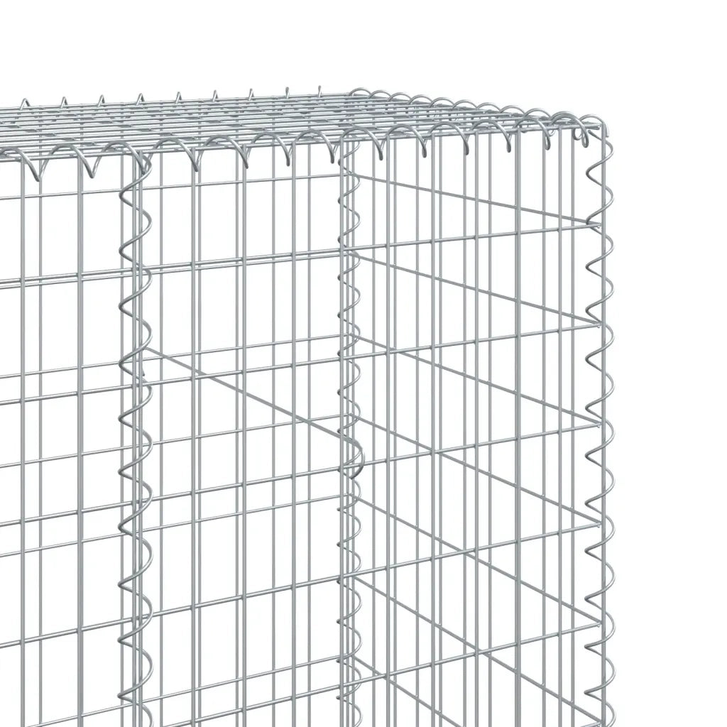 Cesto Gabbione con Copertura 200x50x200 cm in Ferro Zincato 3295167