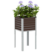 Fioriera da Giardino-Vaso da Esterno-Contenitore per Piante marrone 45x45x88 cm in acciaio