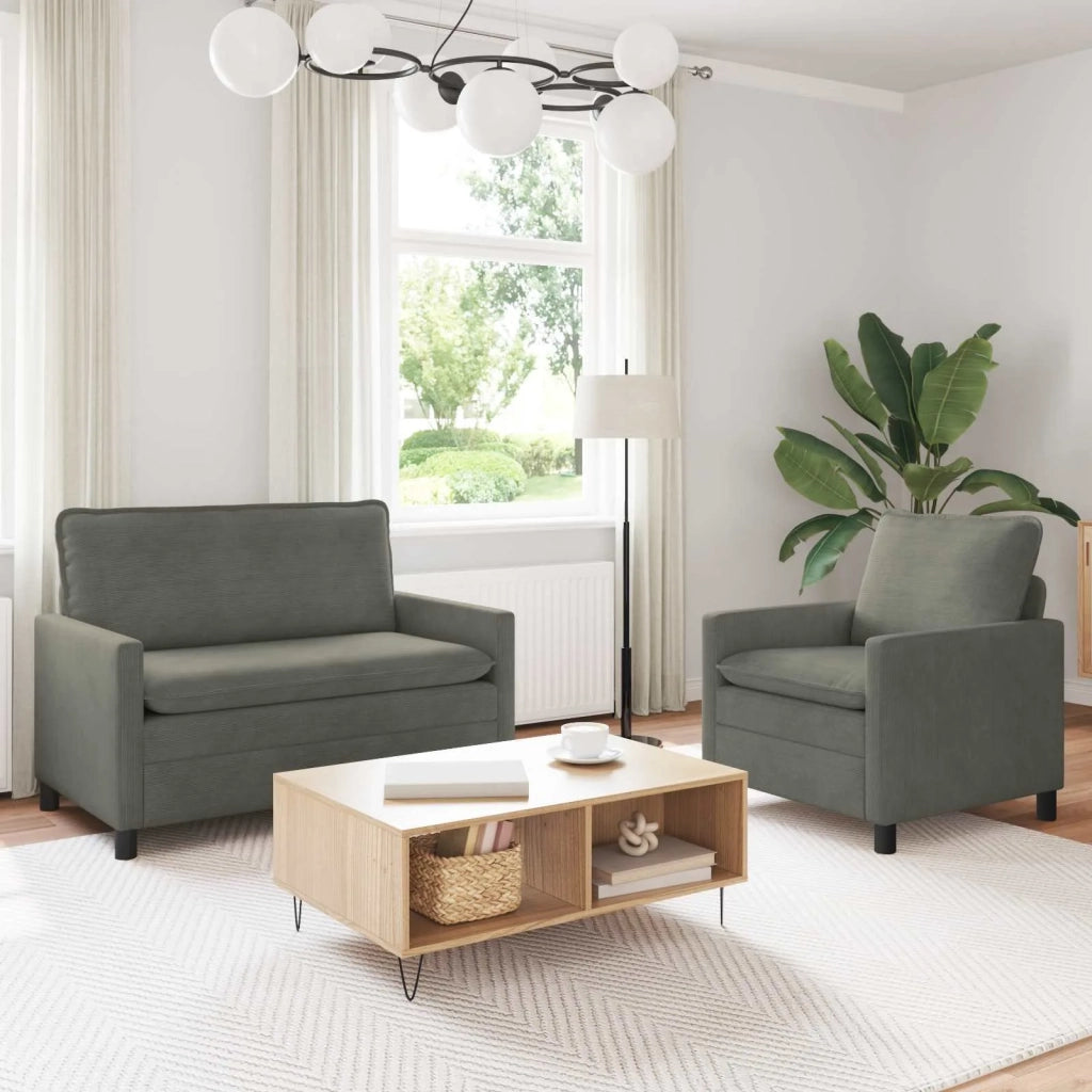 Set di divani 2 pcs Grigio Chiaro Tessuto 3417041