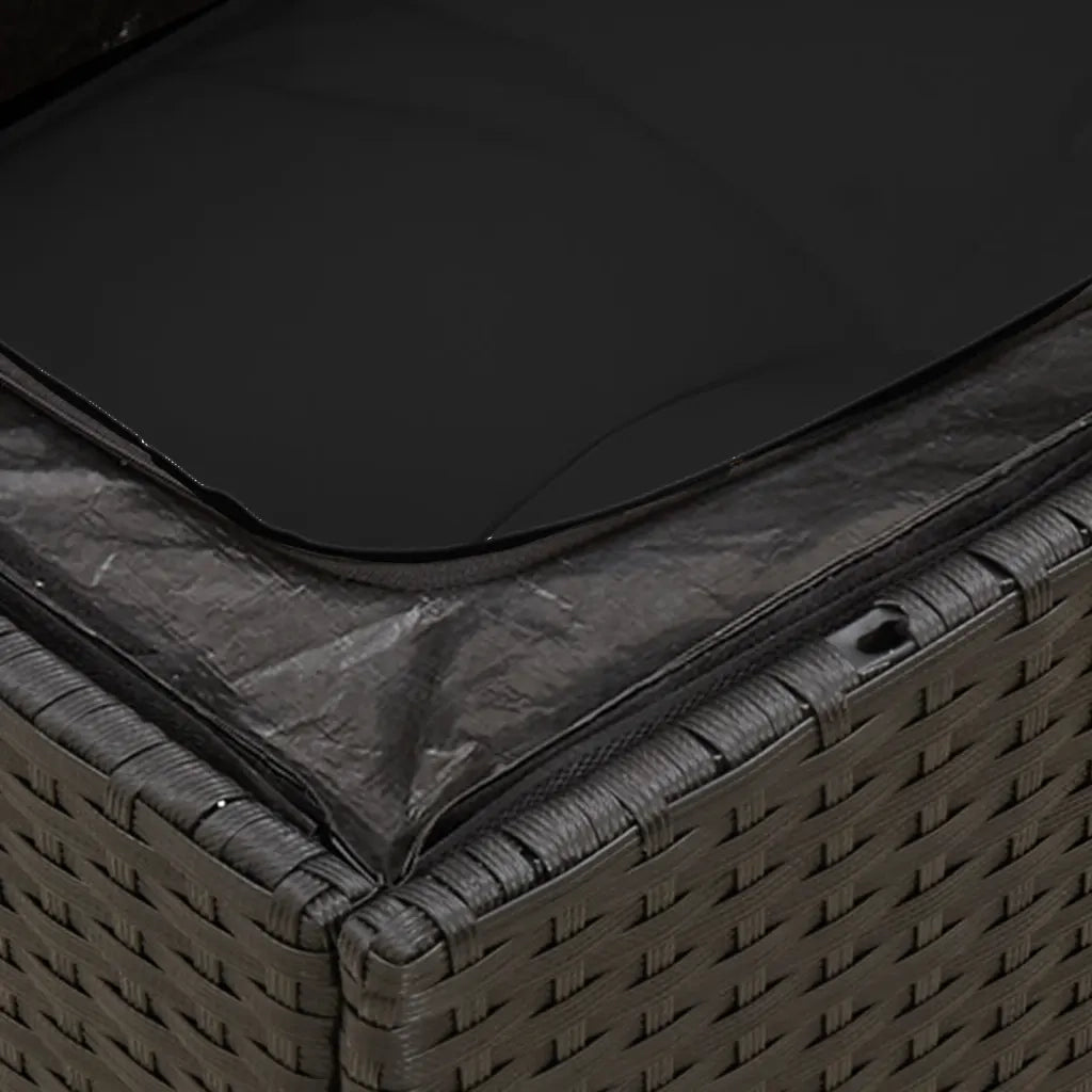 Set Divani da Giardino con Cuscini 7pz Nero Polyrattan 3255817