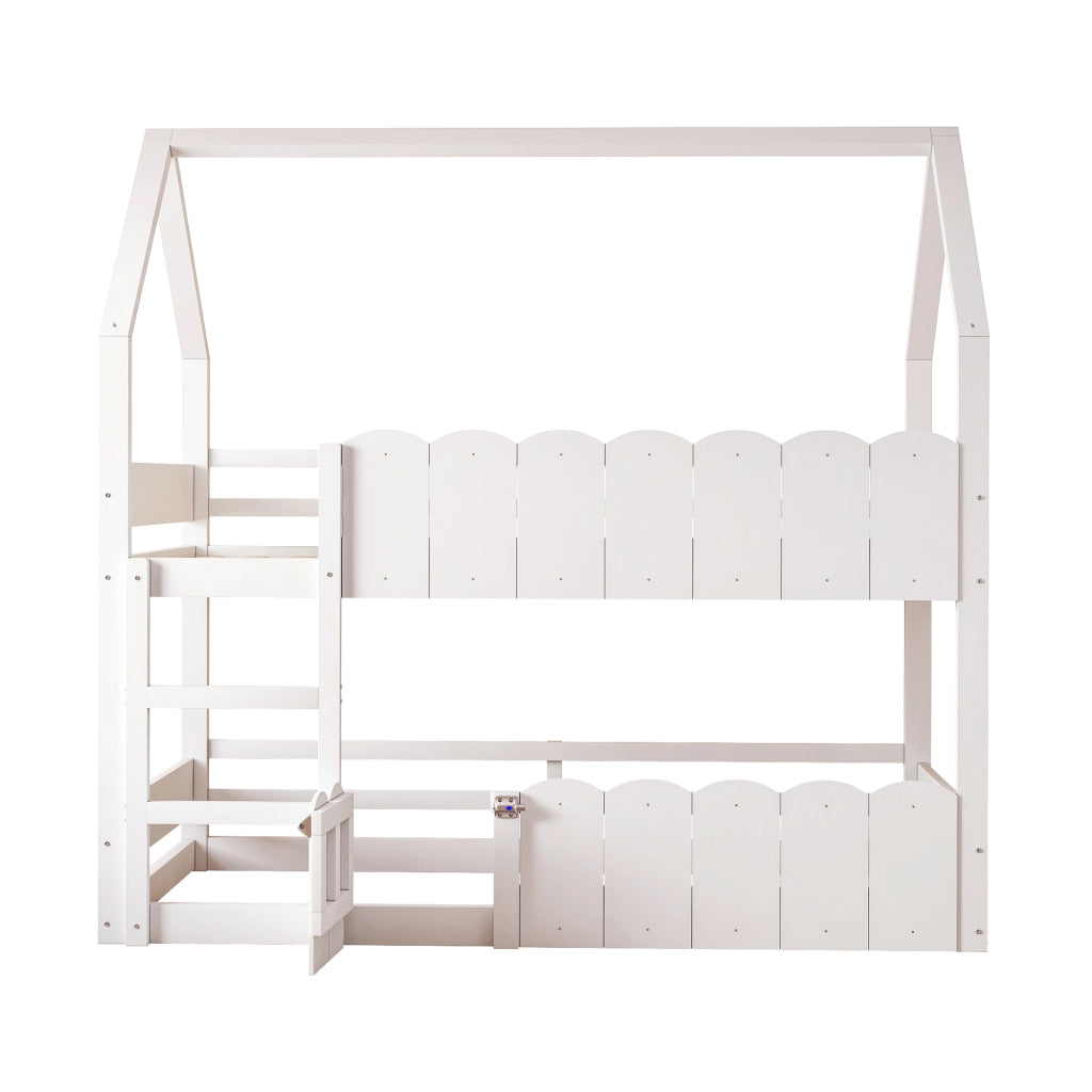 letto a castello legno bianco 90 x 200 cm