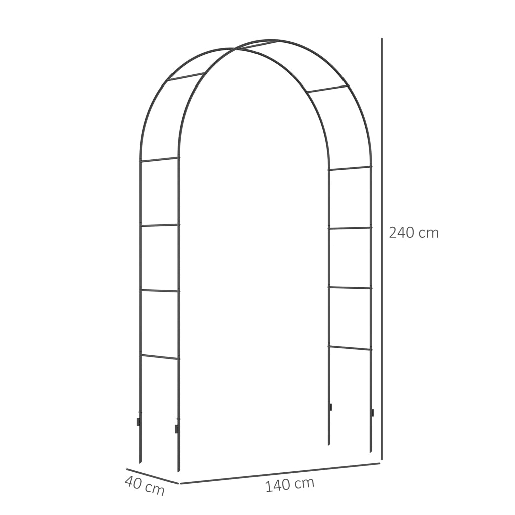 Arco da giardino per rose ¨C Minimal ¨C nero metallo 140x40x240 cm