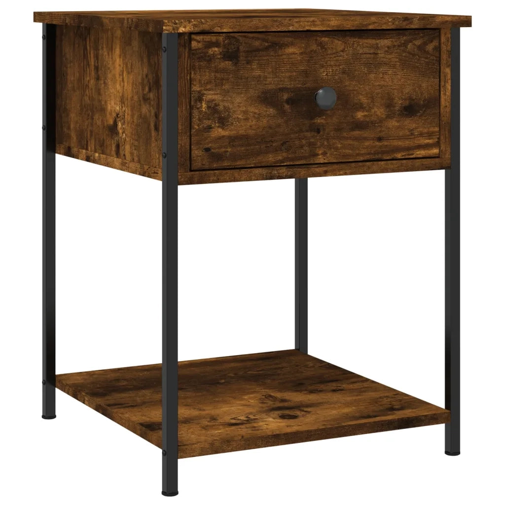 Comodini 2 pz-Set di 2 Tavolino da notte Rovere Fumo 44x45x58 cm in Legno Multistrato