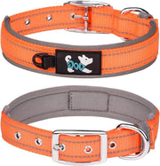 Cinturino comodo con cuscino in neoprene per cani di tutte le razze e grandi dimensioni (XL arancione-1) con strisce riflettenti e cinturino in nylon regolabile