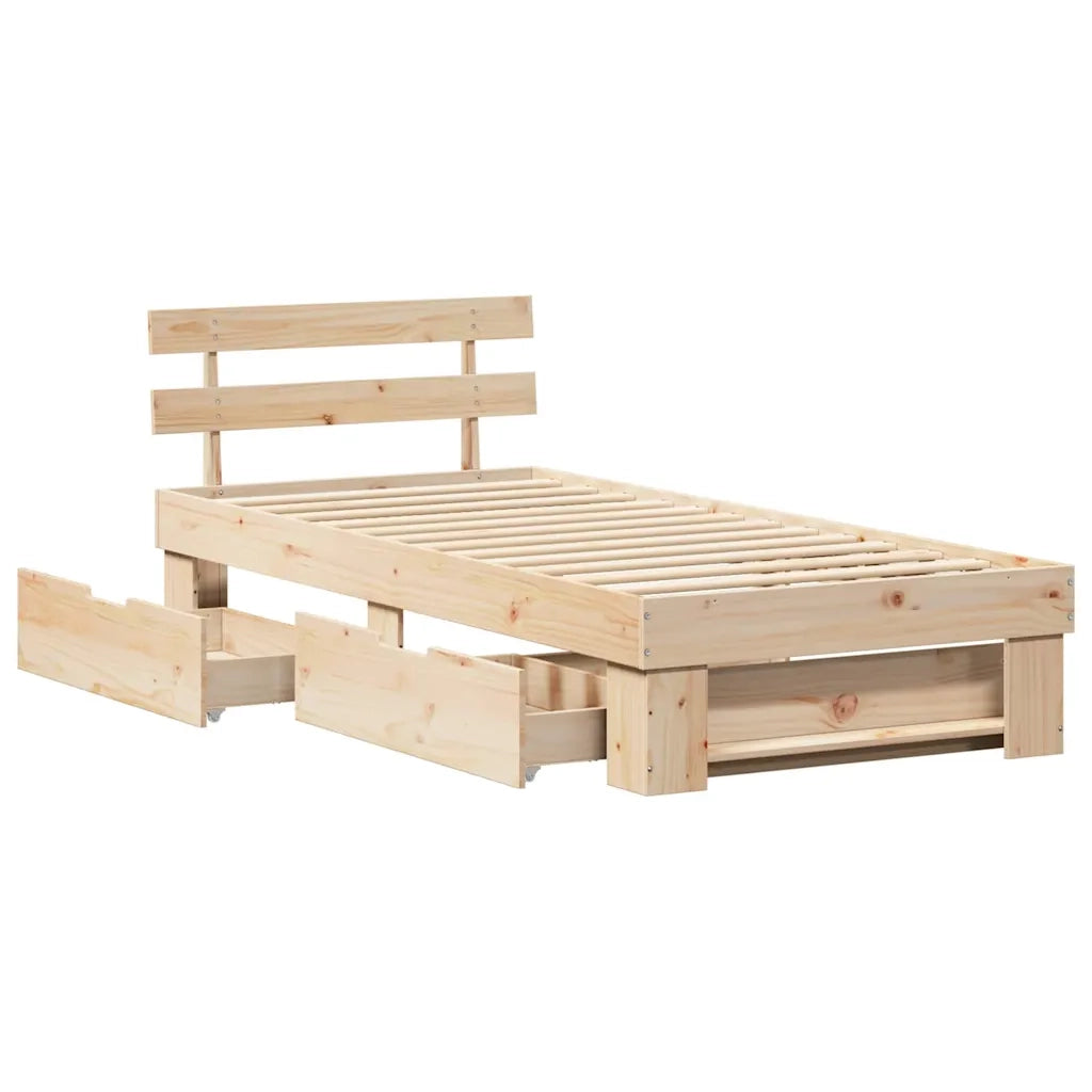 Letto singolo | Letto per adulti | Struttura del letto Naturale 100 x 200 cm Pino massello