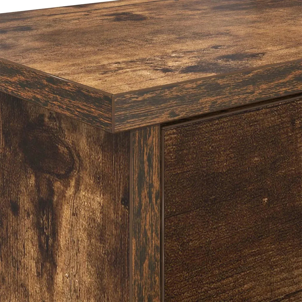 Appendiabiti a muro con lo scaffale Rovere fumé 80 x 20 x 30 cm 874343
