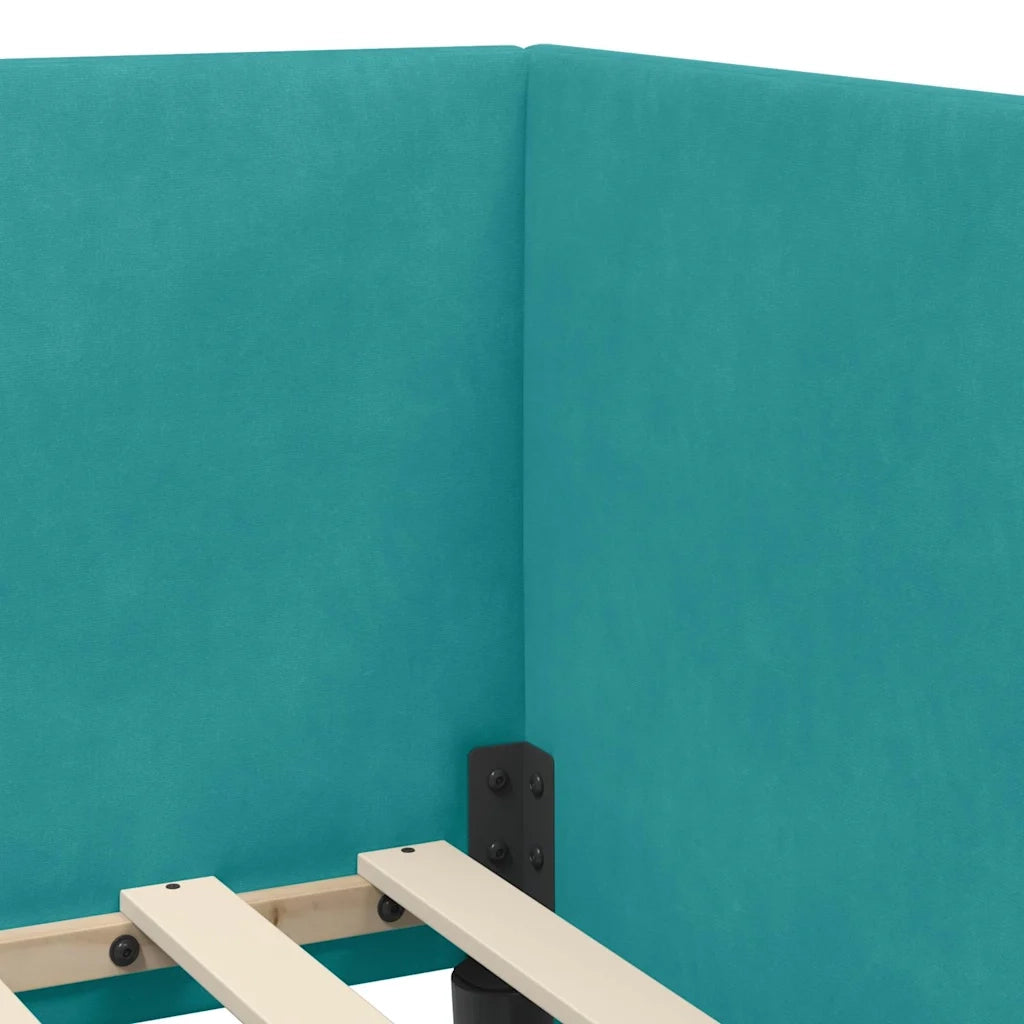 Struttura Letto Angolare con Materasso 2 pcs Turchese Velluto 3394212