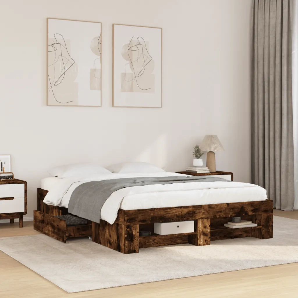Giroletto senza Materasso Rovere Fumo 120x190 cm in Truciolato 3295517