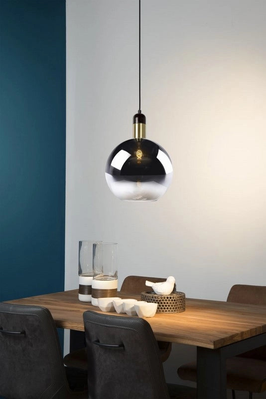Lampada a sospensione Lucide Julius Ø28 nero oro E27