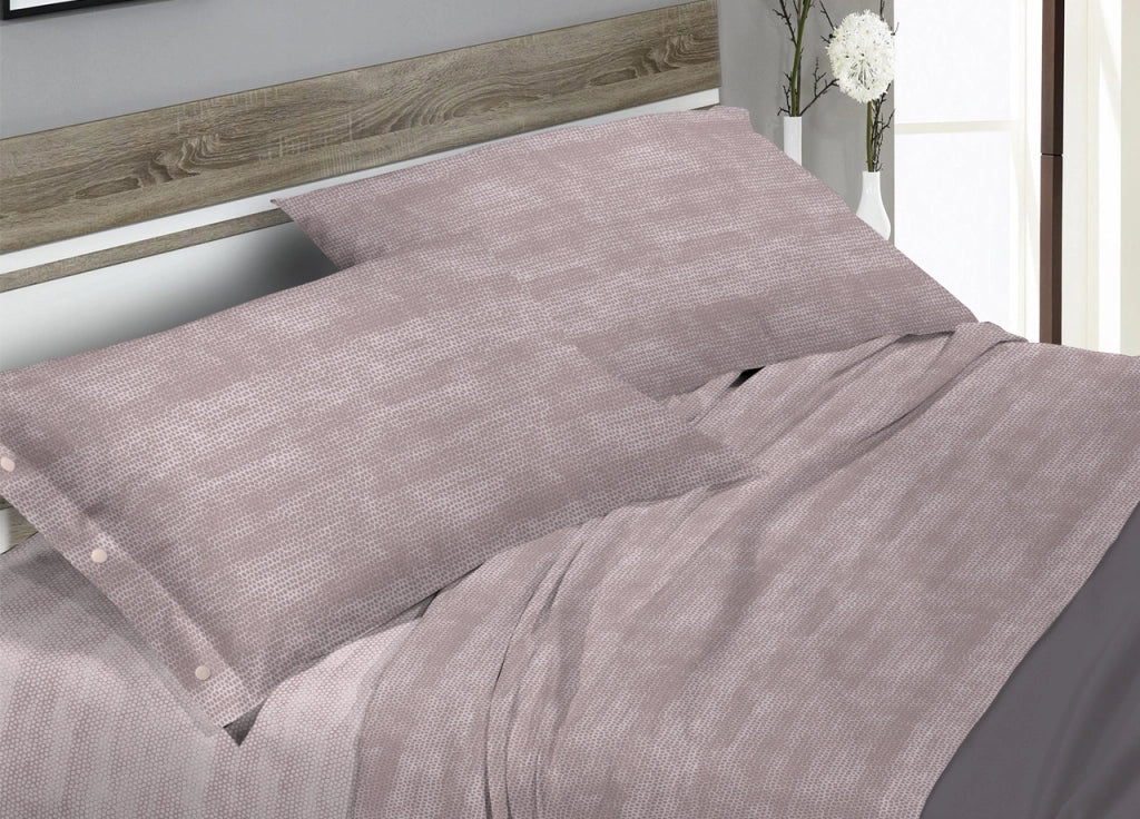 Completo Lenzuola Letto In 100% Cotone Fantasia Bon Bon - Singolo - Beige