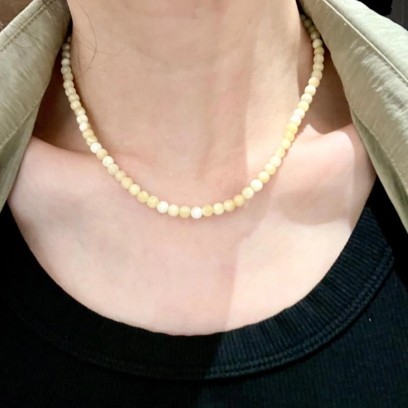 Collana fatta a mano con perline di cristallo di topazio e collana con pietre naturali colorate, regalo di Natale o compleanno.