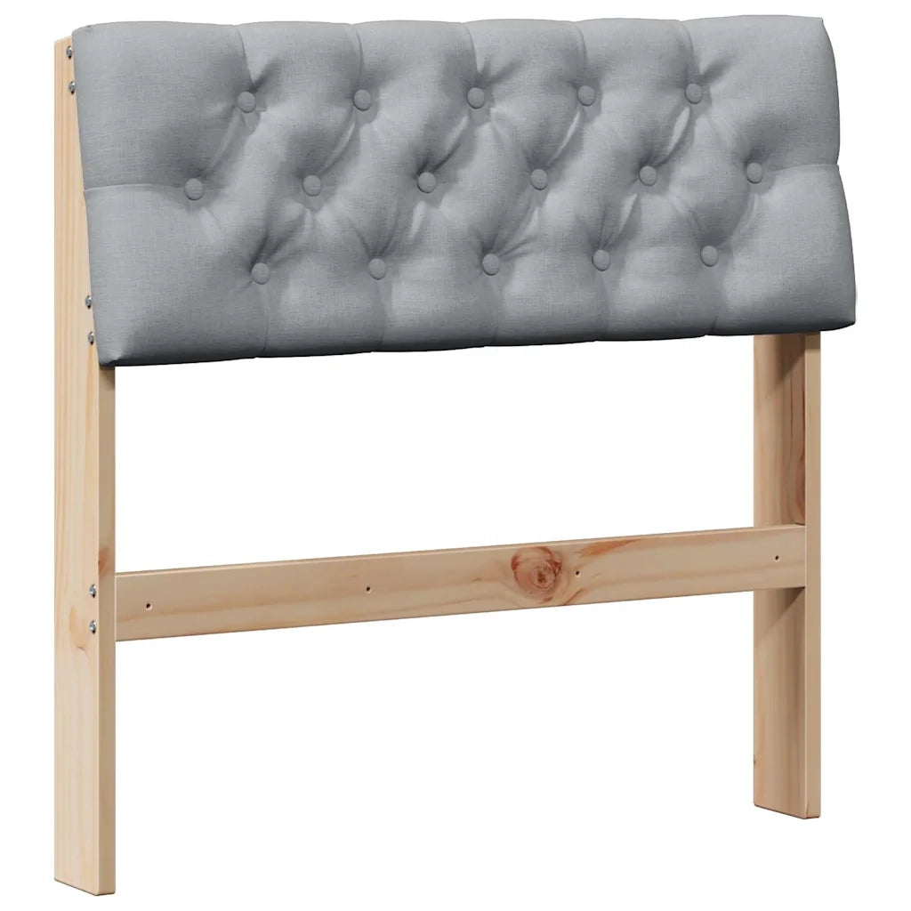 Testiera imbottita Grigio chiaro 80 cm Pino massello 879199
