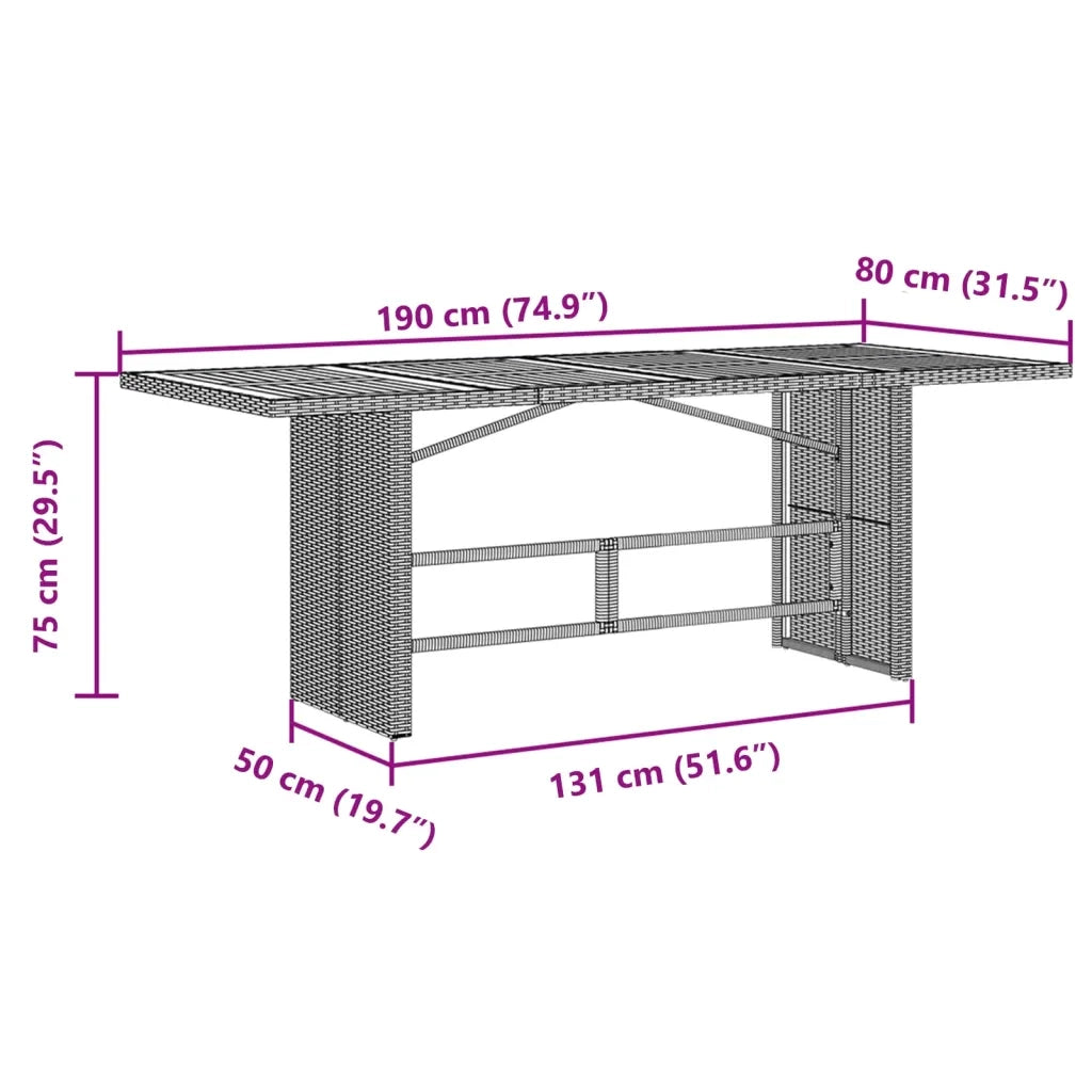 Set da Pranzo da Giardino 9 pz con Cuscini in Polyrattan Grigio 3276854