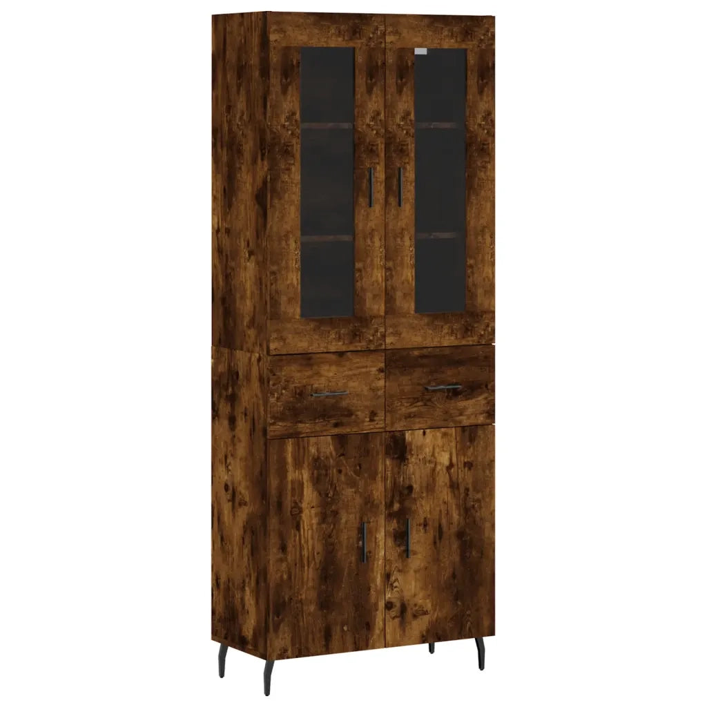 Credenza | Madia | Buffet da pranzo | Armadio da pranzo Rovere Fumo 69,5x34x180 cm in Legno Multistrato