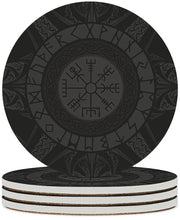 Decorativi Ronde Onderzetters in Ceramica con Base di Gomma, Set di 4 Decorativi per Bicchieri Bar, 10cm Bianchi, 4 UNI.