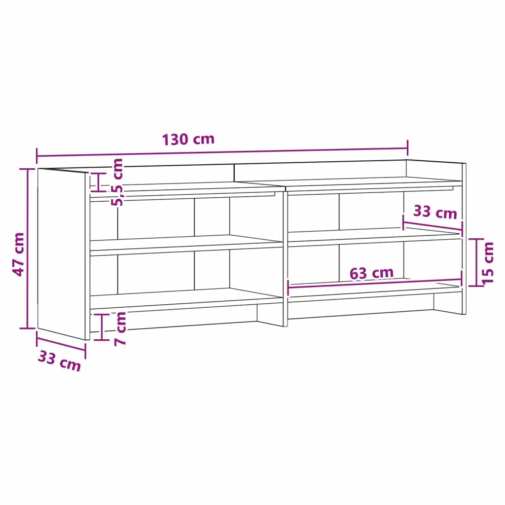 Mobile TV 135 x 33 x 47 cm Bianco Legno ingegnerizzato 8011227