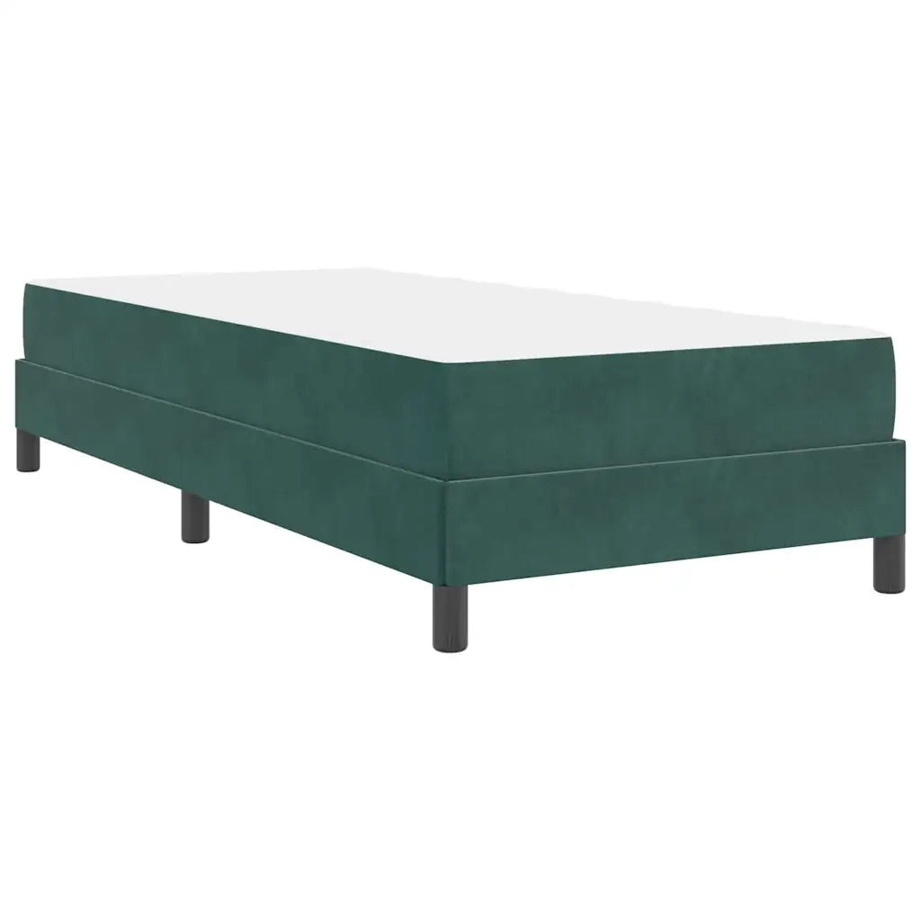 Letto a molle con materasso-Struttura Letto con Materasso Verde Scuro 100 x 200 cm Tessuto