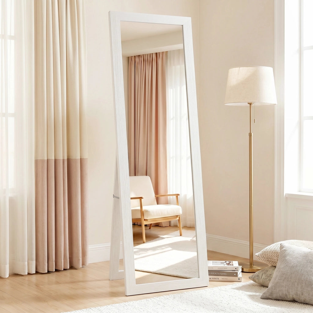 Specchio da Terra con Supporto ¨C Xylo ¨C Bianco 37x157 cm