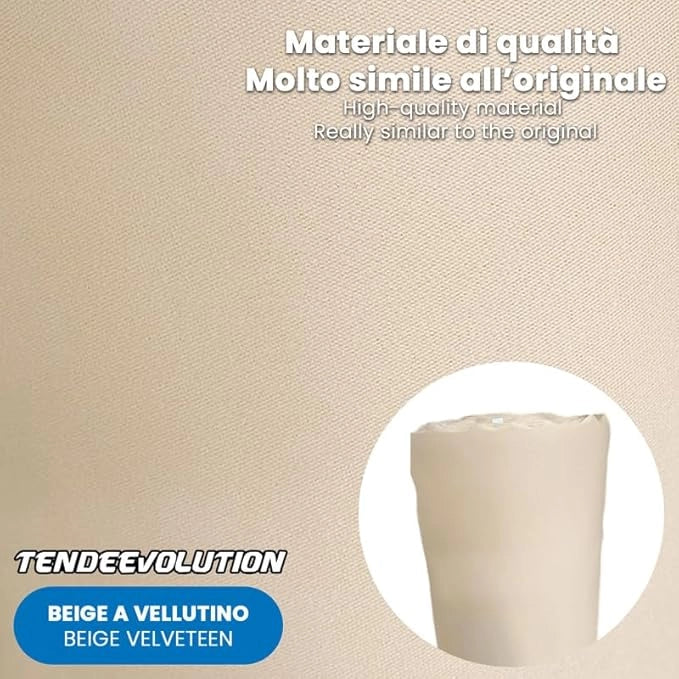 Kit Riparazione Tessuto Cielo Auto - Vellutino Beige Con 4 Colle Spray - Misura 1,50 x 1 m - Adatto anche per Pannelli Portiere e Pantoni