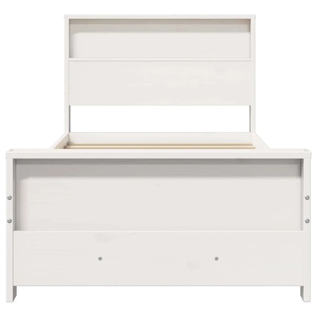 Struttura del letto-Giroletto-Rete del Letto Bianco 90 x 200 cm Legno multistrato 592482