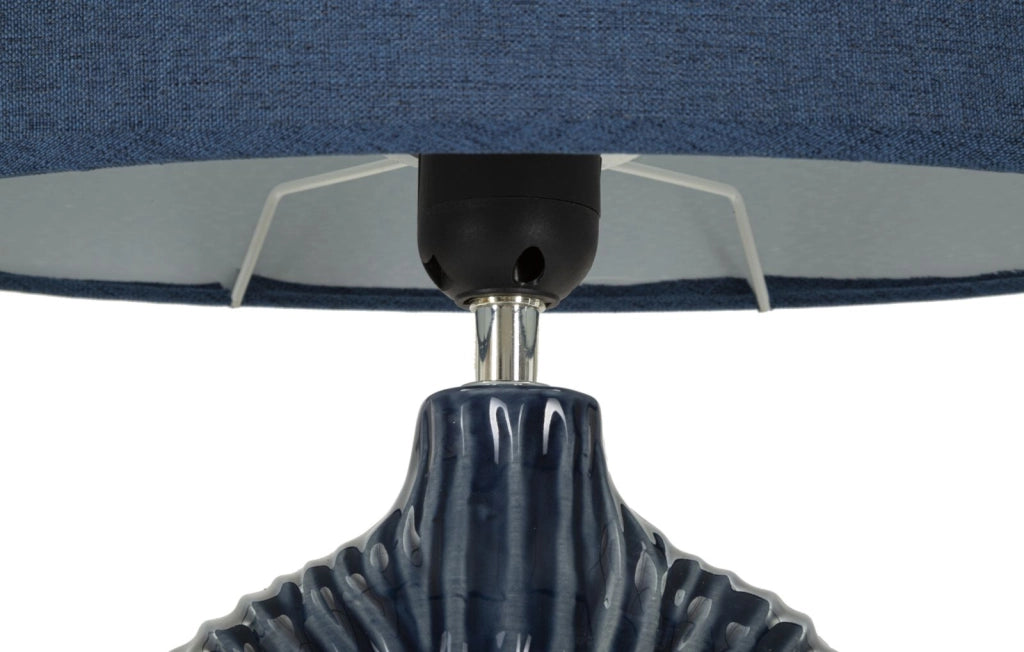 LAMPADA DA TAVOLO SETA BLU CM 28,5X15X43