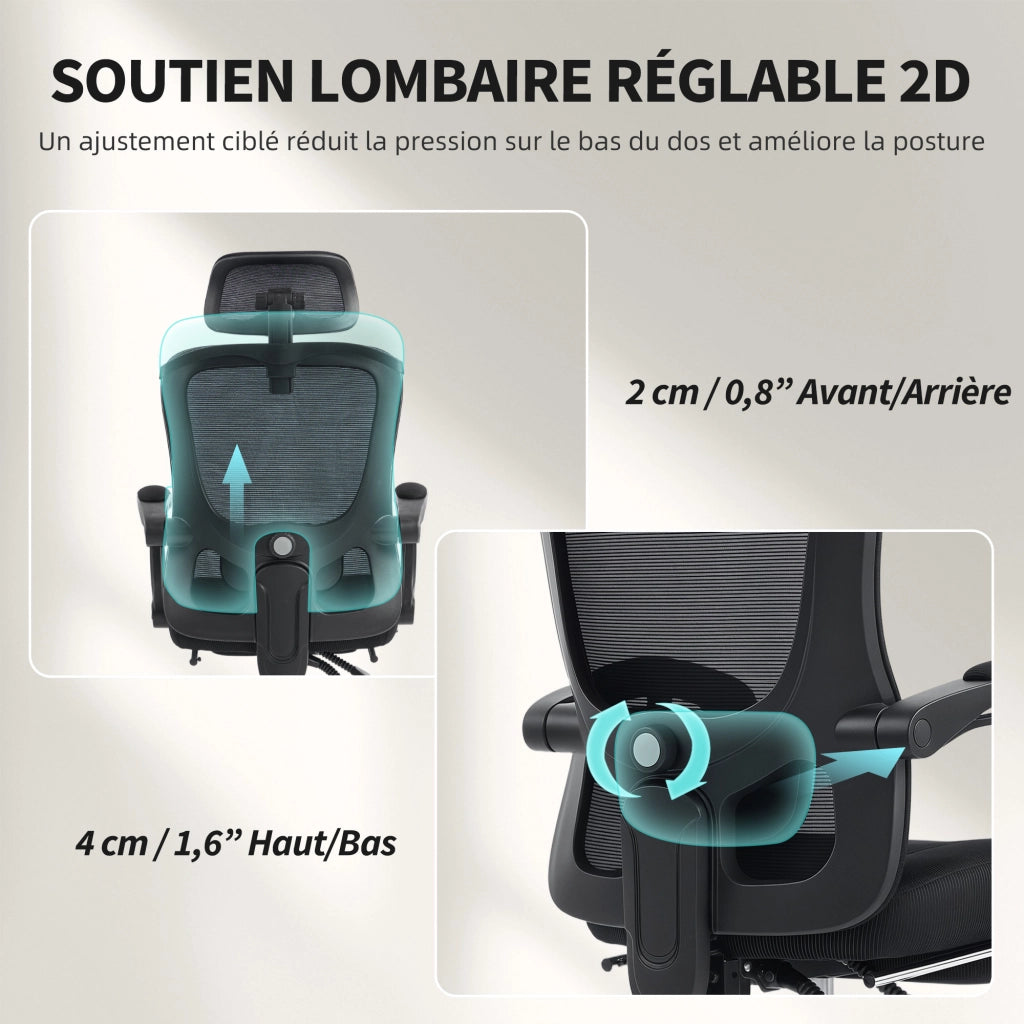 Sedia da ufficio ergonomica ¨C Minimal ¨C nera, rete, 64x64x124 cm