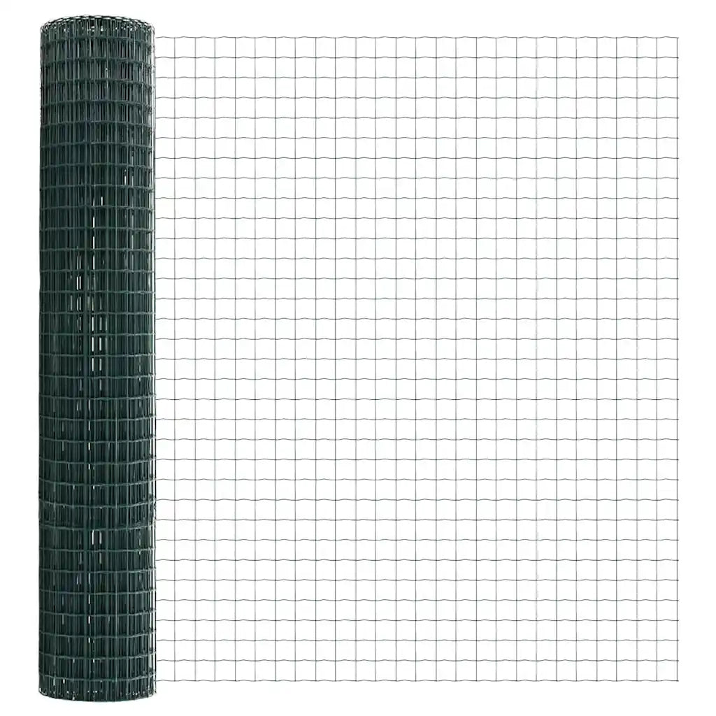 Recinzione da Giardino | Recinzione con pali. Verde 1.5 x 10 m Acciaio